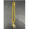 Image 2 : Gold-Tone Chain Necklace With Cross Pendant