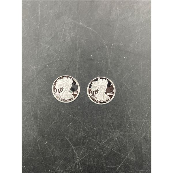 Two United States Silver Eagle .999 purse silver 1 gram rounds