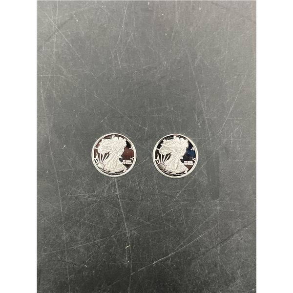 Two United States Silver Eagle .999 purse silver 1 gram rounds