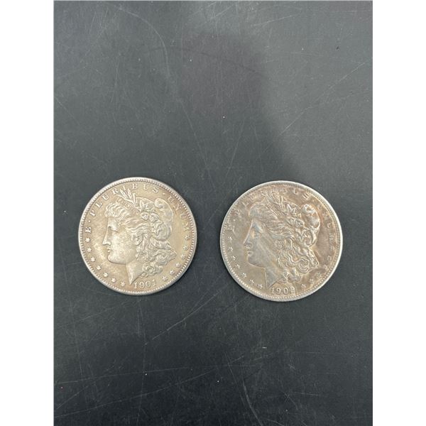 1902 and 1904 Morgan Silver Dollars -Copy
