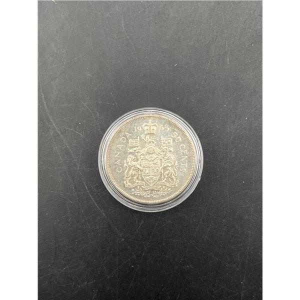 Canada 1965 50 Cents Coin with Queen Elizabeth II Effigy