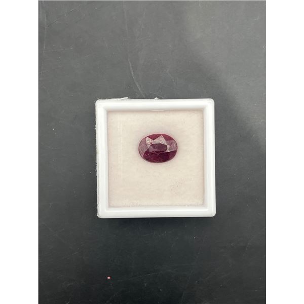 8.25-Carat Oval-Cut Ruby in Display Case
