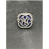 Image 1 : Silver-tone Ring with Blue Enamel and Clear Stones