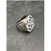 Image 3 : Silver-tone Ring with Blue Enamel and Clear Stones