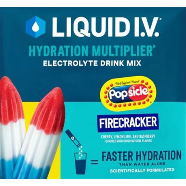 Liquid I.V. Hydration Multiplier Firecracker Bombe Pop Jr 30 Sticks