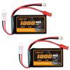 Image 1 : VICMILE 1200mAh LiPo Battery Pack with PH 2.0 Plug and USB Charger