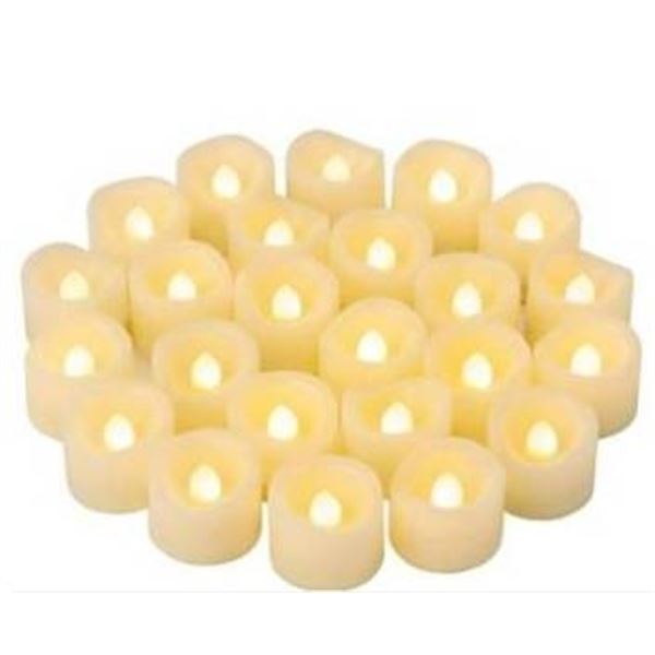 BStars Flameless LED Tea Lights With White and Yellow Glow 24pk