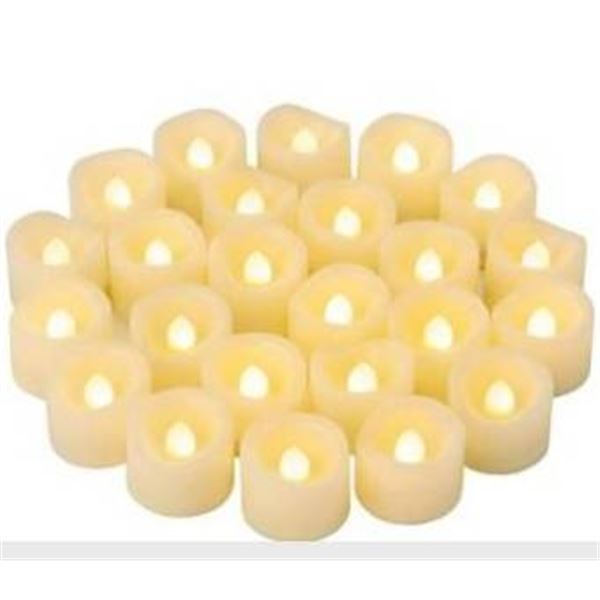 BStars Flameless LED Tea Lights With White and Yellow Glow 24pk