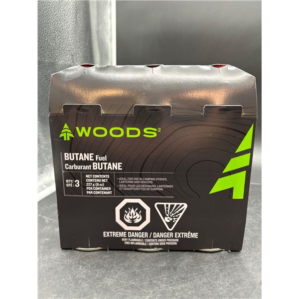Woods Butane Fuel Canisters – Set of 3, 227 g Each
