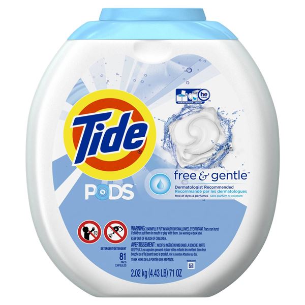 Tide Pods Free & Gentle Laundry Detergent, 42 Count