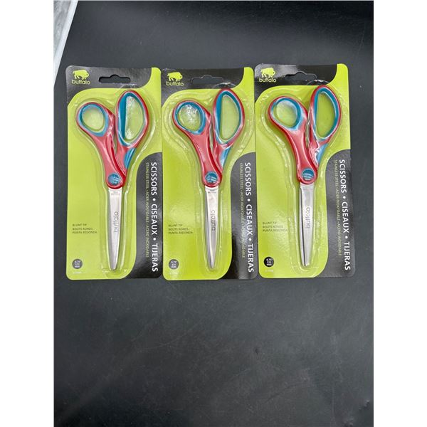 Buffalo C1132 Stainless Steel Blunt Tip Scissors, Set of 3