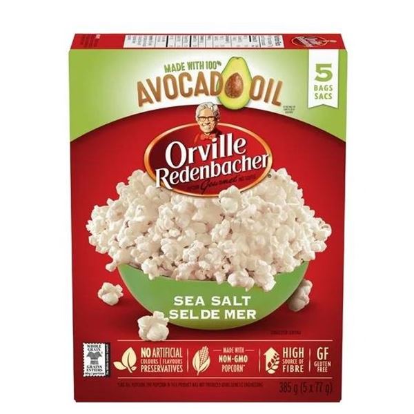 Orville Redenbacher Sea Salt Microwave Popcorn, 5 Bags, Avocado Oil Lot of 6