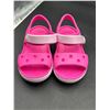 Image 1 : Crocs C7 Kid’s Pink Sandals with Velcro Strap
