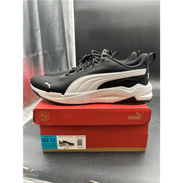 PUMA Men’s Running Shoes in Black and White – Size US 12