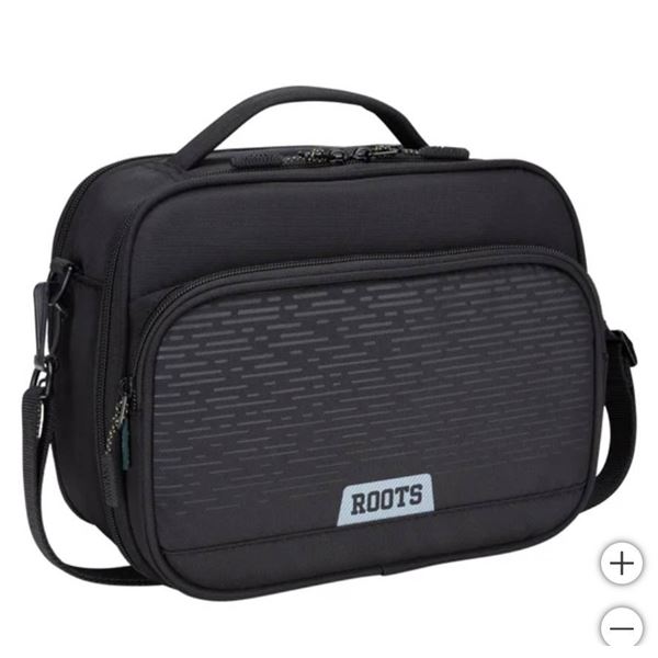 Roots Insulated Lunch Bag With Double Zipper Compartments – Black