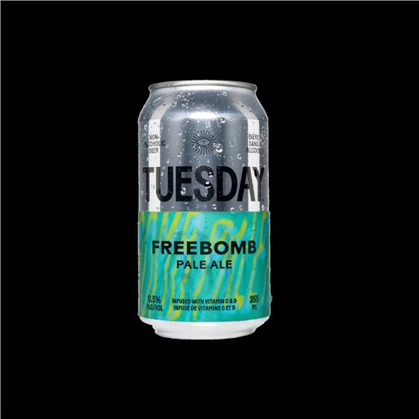 Tuesday Freebomb Non-Alcoholic Pale Ale 0.5 Percent Alc/Vol    4-Pack x 3