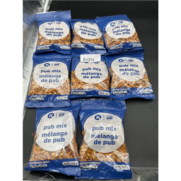 Lot of 8 Pub Mix Snack Packs, 125g Each