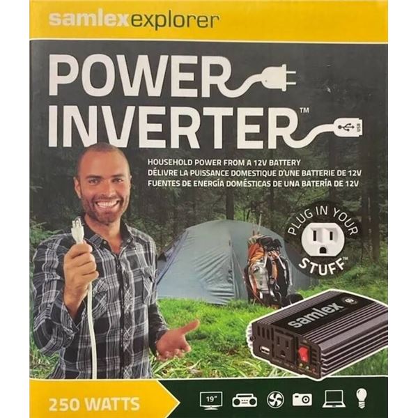 Samlex Explorer 250-Watt Power Inverter with Household Power from 12V Battery