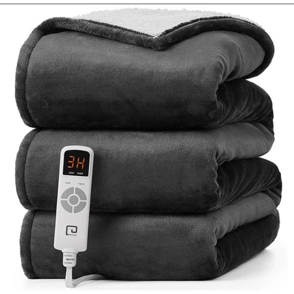 Eheyciga Electric Blanket With Adjustable Controller Washable Full Size