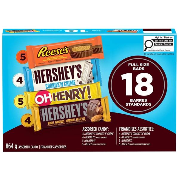 Candy Pack with 18 Full-Size Bars – 864 g