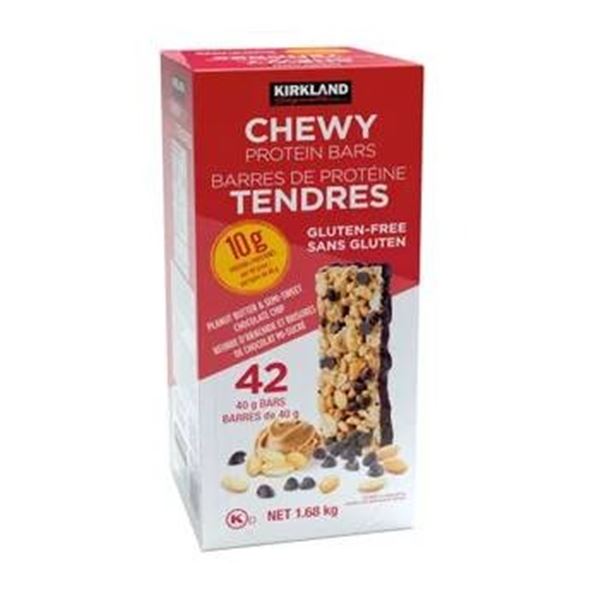 Kirkland Chewy Protein Bars, 42 Bars, 1.68 kg, Gluten-Free