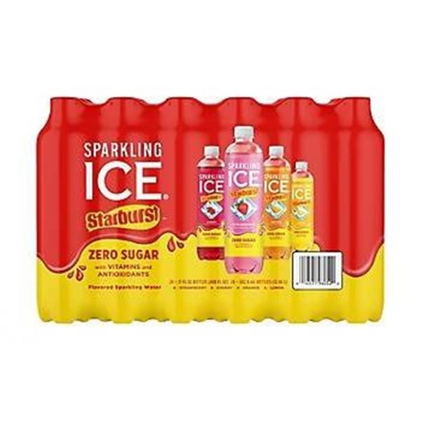 Sparkling Ice Starburst Zero Sugar Low Calorie Beverage, 24-Pack, 16.9 fl oz Bottles