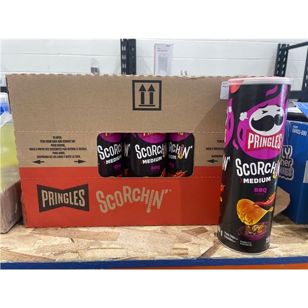 Pringles Scorchin’ BBQ Chips, Medium Spice, 150g, Lot of 12