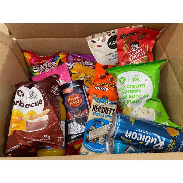 Snack and Beverage Lot Including Chips and Drinks