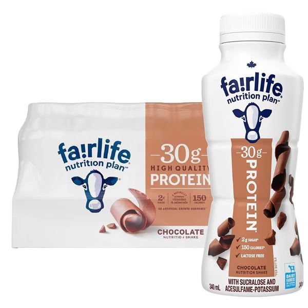 Fairlife Nutrition Plan Chocolate 30g Protein Drink, 18 Bottles x 340 mL