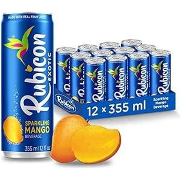Rubicon Exotic Sparkling Mango Beverage, 12 Cans, 335 mL Each