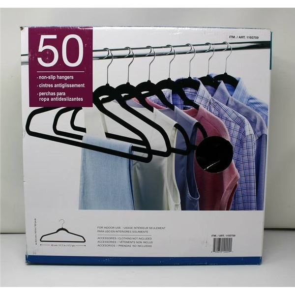 50 Non-Slip Hangers With Black Finish