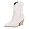 Image 1 : Women’s White Western Boots with Braided Accents and Wooden Heel Size 11