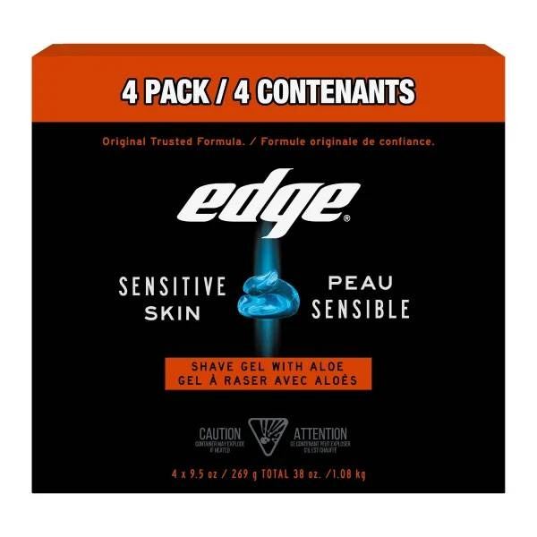 Edge Sensitive Skin Shave Gel, 4-Pack, 283 g Each