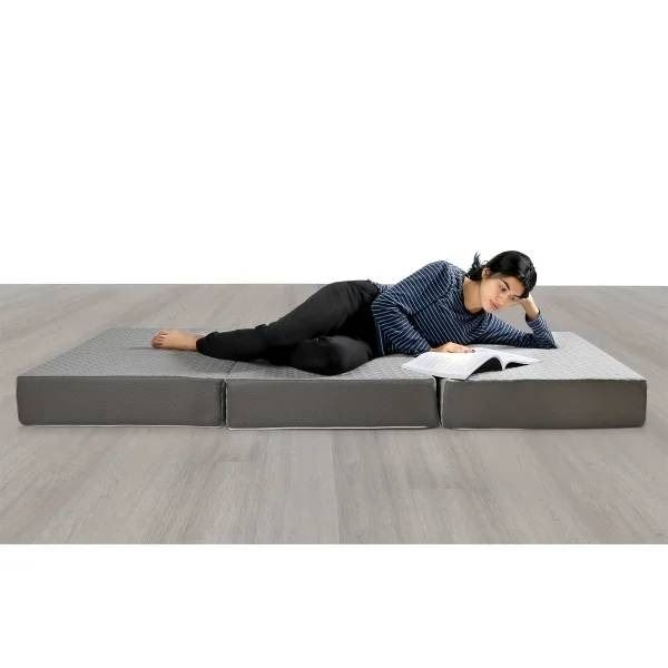 Foldable Black And Gray Mattress With Tag