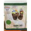 Image 2 : Prextex Coconut Cups with Hibiscus Straws – 18 Pieces