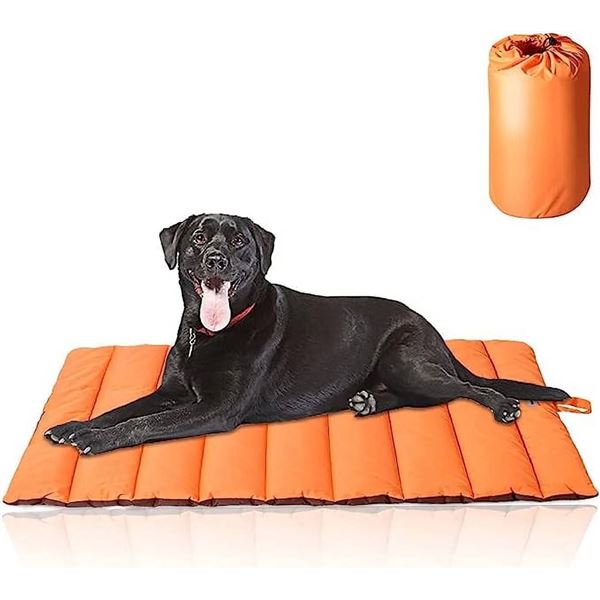 Orange Cooling Travel Pet Mat with Carry Strap
