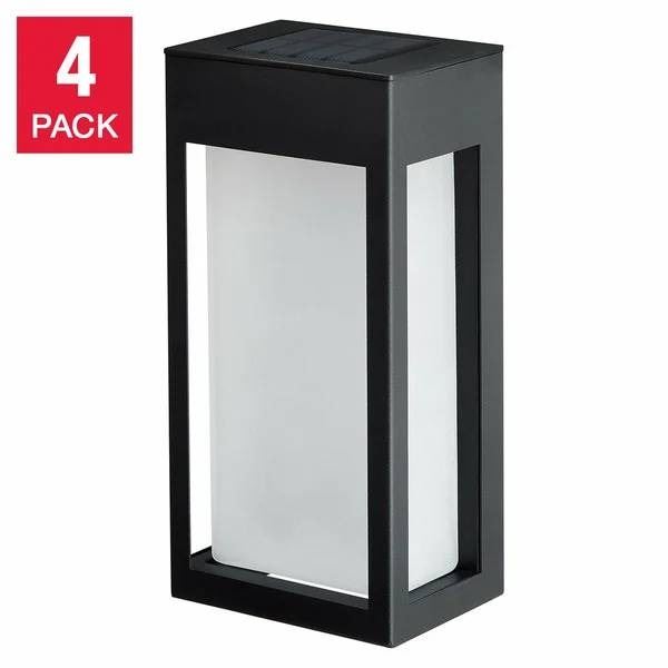 4 Solar Post Accent Lights with Black Finish