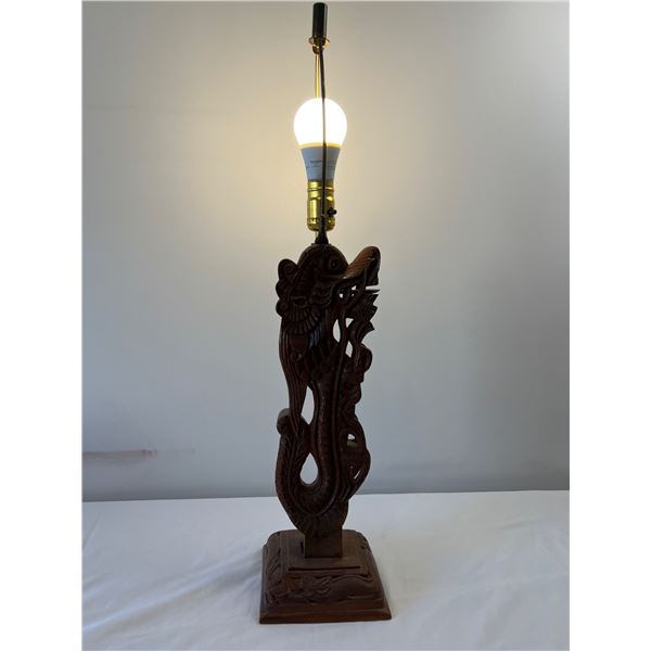 Carved Dragon Table Lamp
