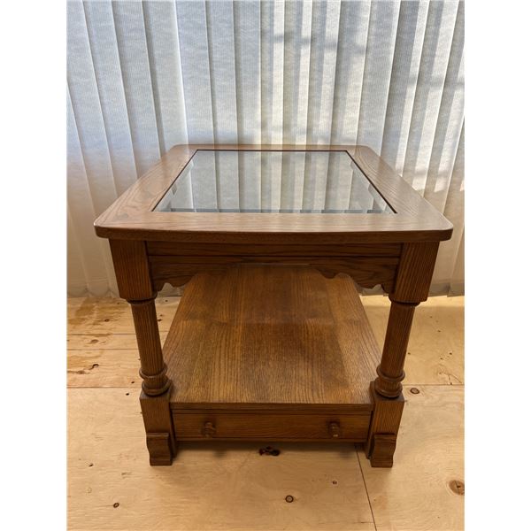 Glass Inlaid End Table