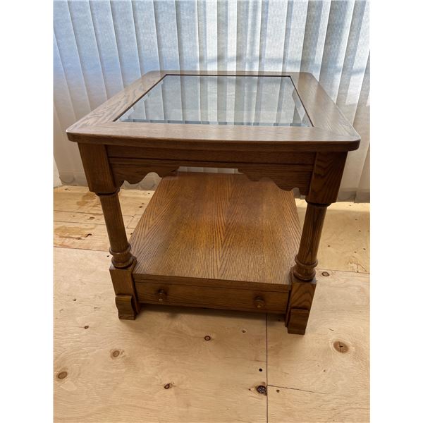 Glass Inlaid End Table