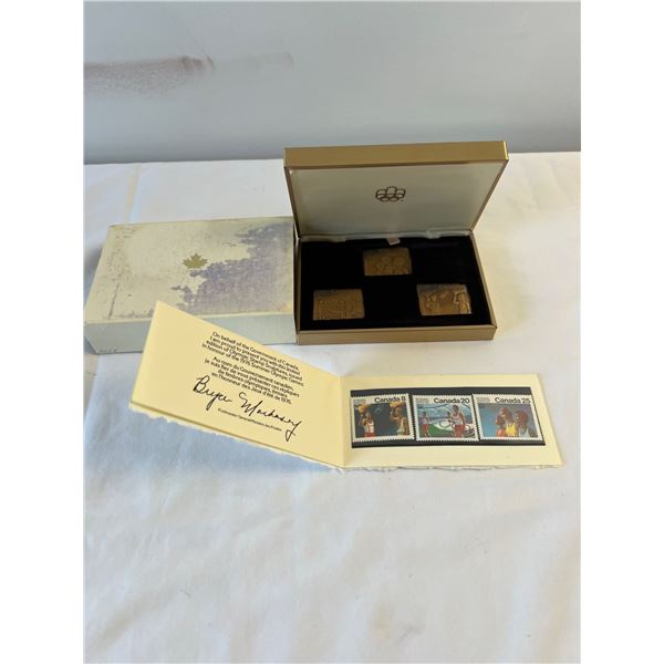 1976 Montreal Olympics Bronze Stamp Collector Set