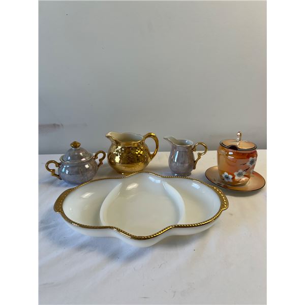 China and FireKing serving dish
