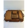 Image 1 : Carved Tray & Storage Boxes