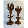 Image 1 : Vintage Hand Carved Wooden Lotuses