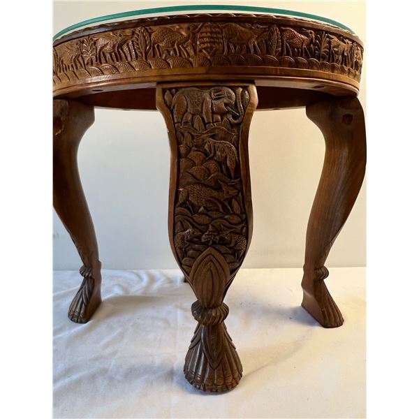 Ornately Carved Elephant Table