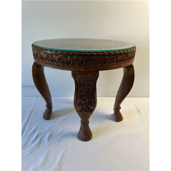 Ornately Carved Elephant Table