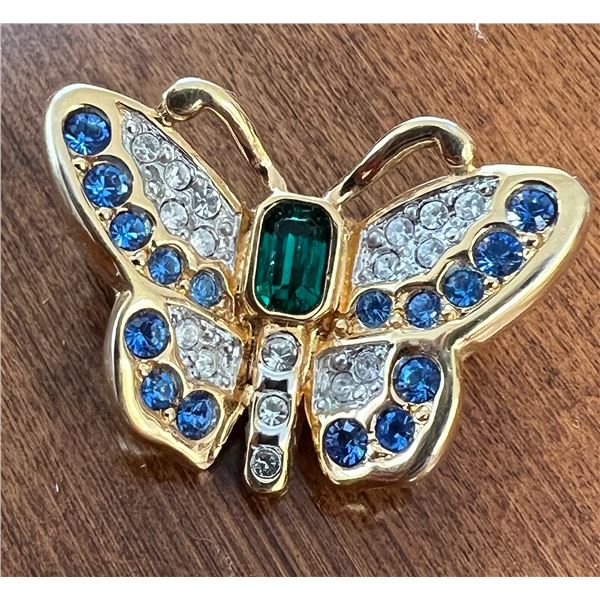 Swarovski signed Butterfly crystal brooch pin