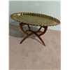 Image 1 : Brass Tray Table on Folding Wooden Stand