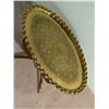 Image 2 : Brass Tray Table on Folding Wooden Stand
