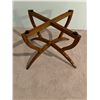 Image 3 : Brass Tray Table on Folding Wooden Stand